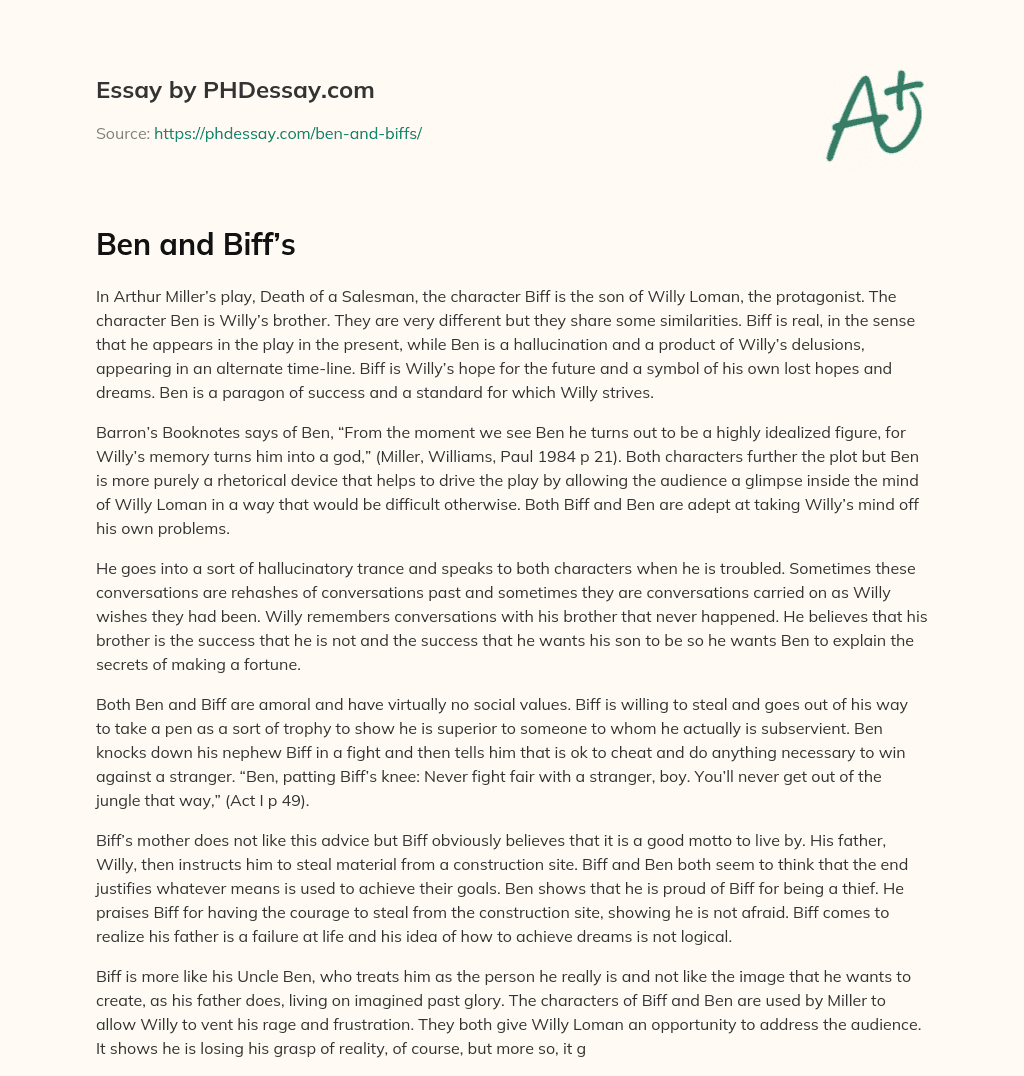 Ben and Biff’s essay