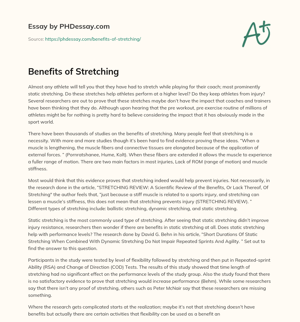 Benefits of Stretching essay