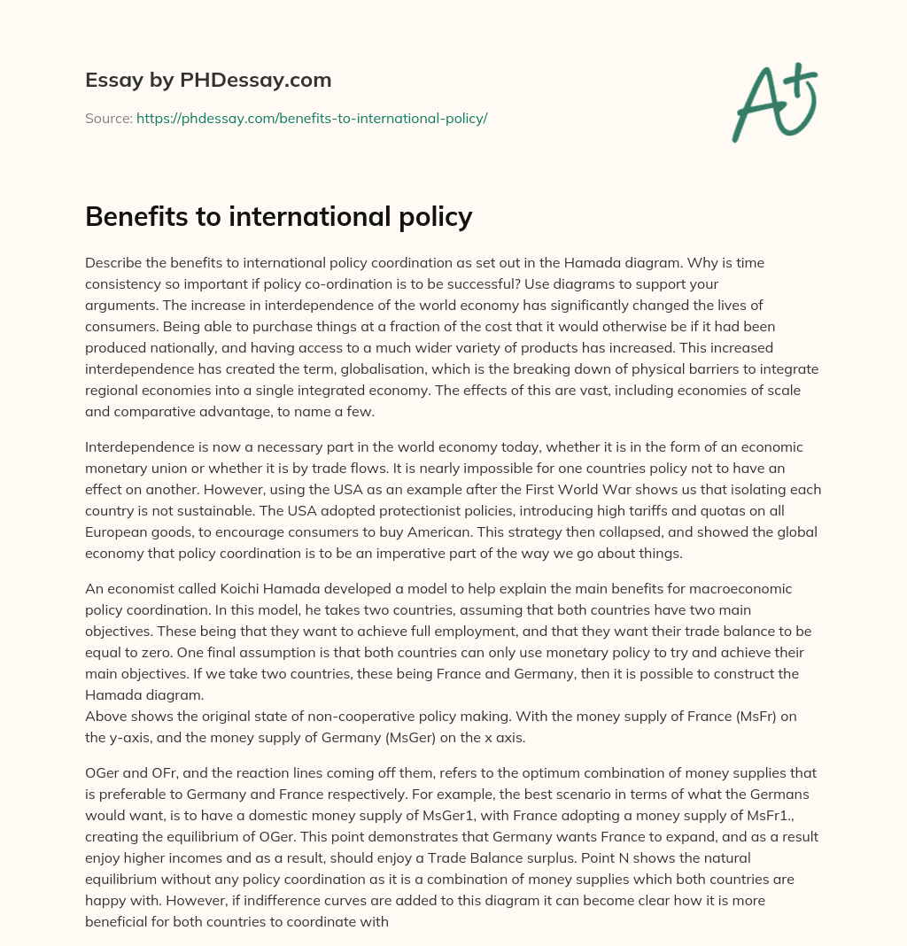 Benefits to international policy essay