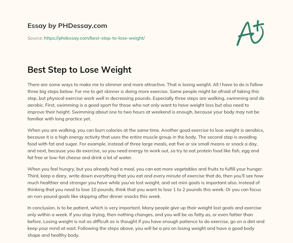tips to lose weight essay