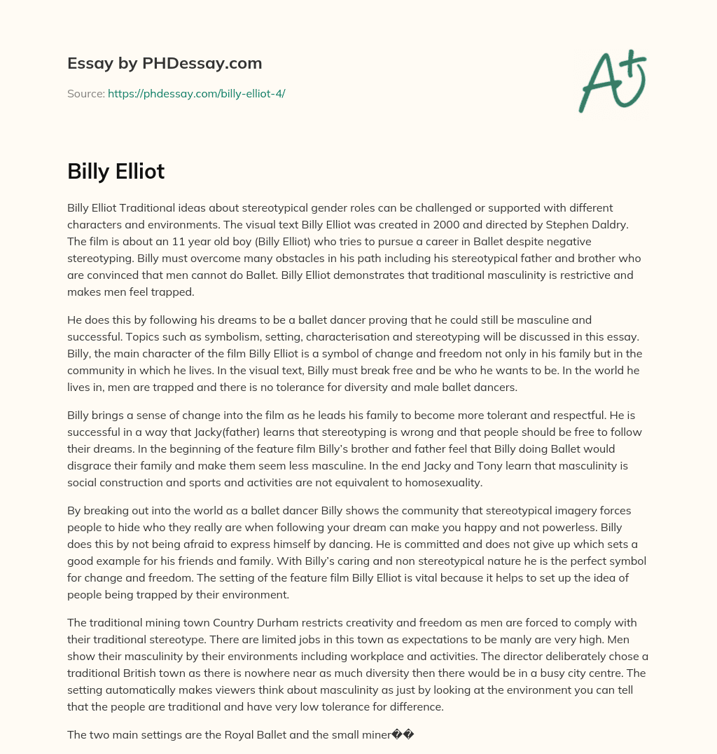 Billy Elliot essay