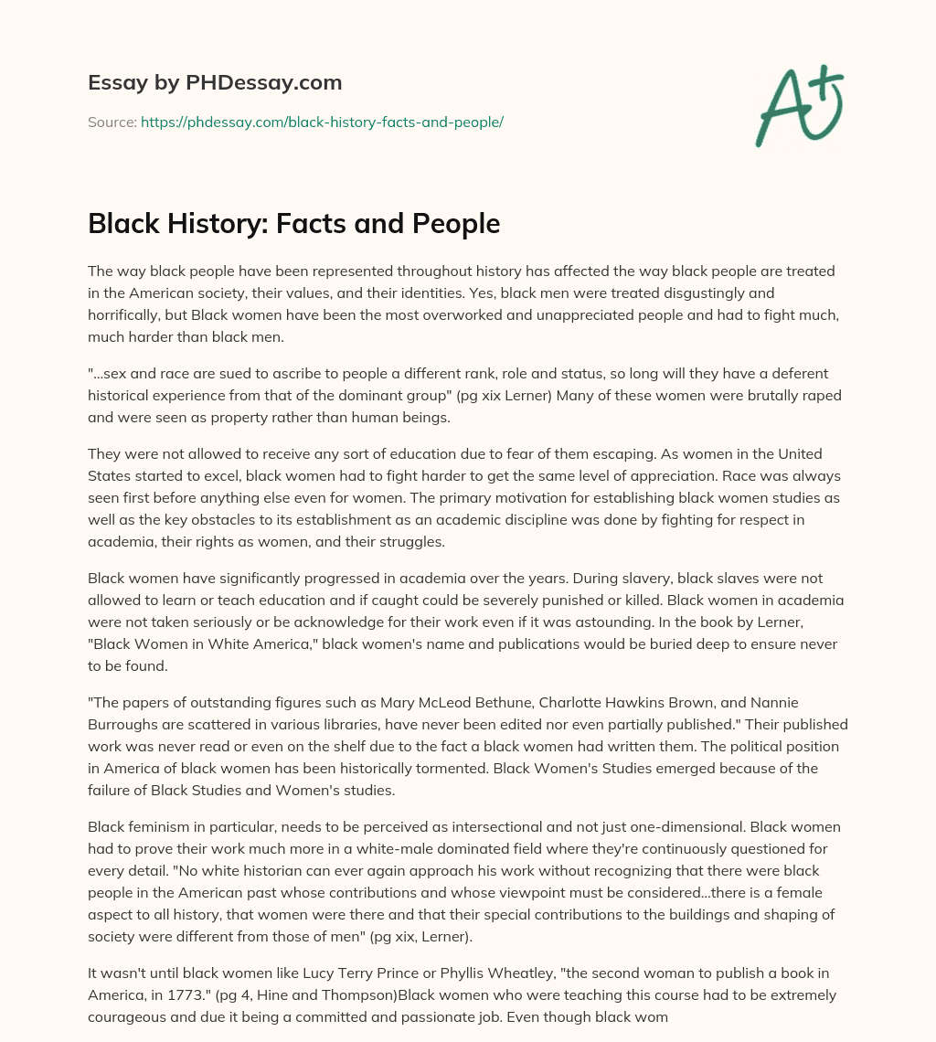 Black History: Facts and People essay