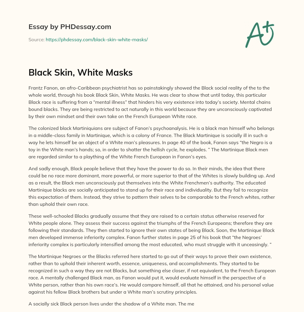 Black Skin, White Masks essay
