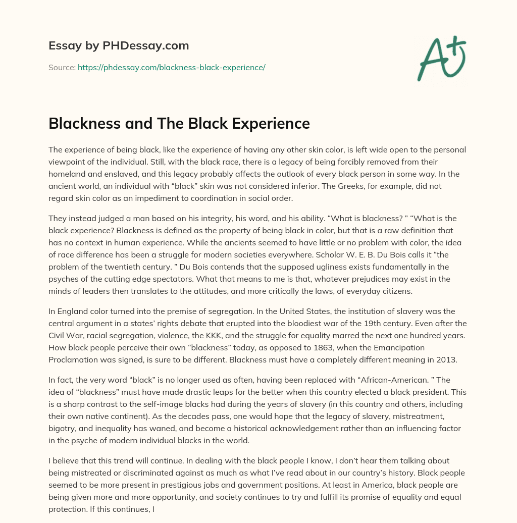 essay on black identity