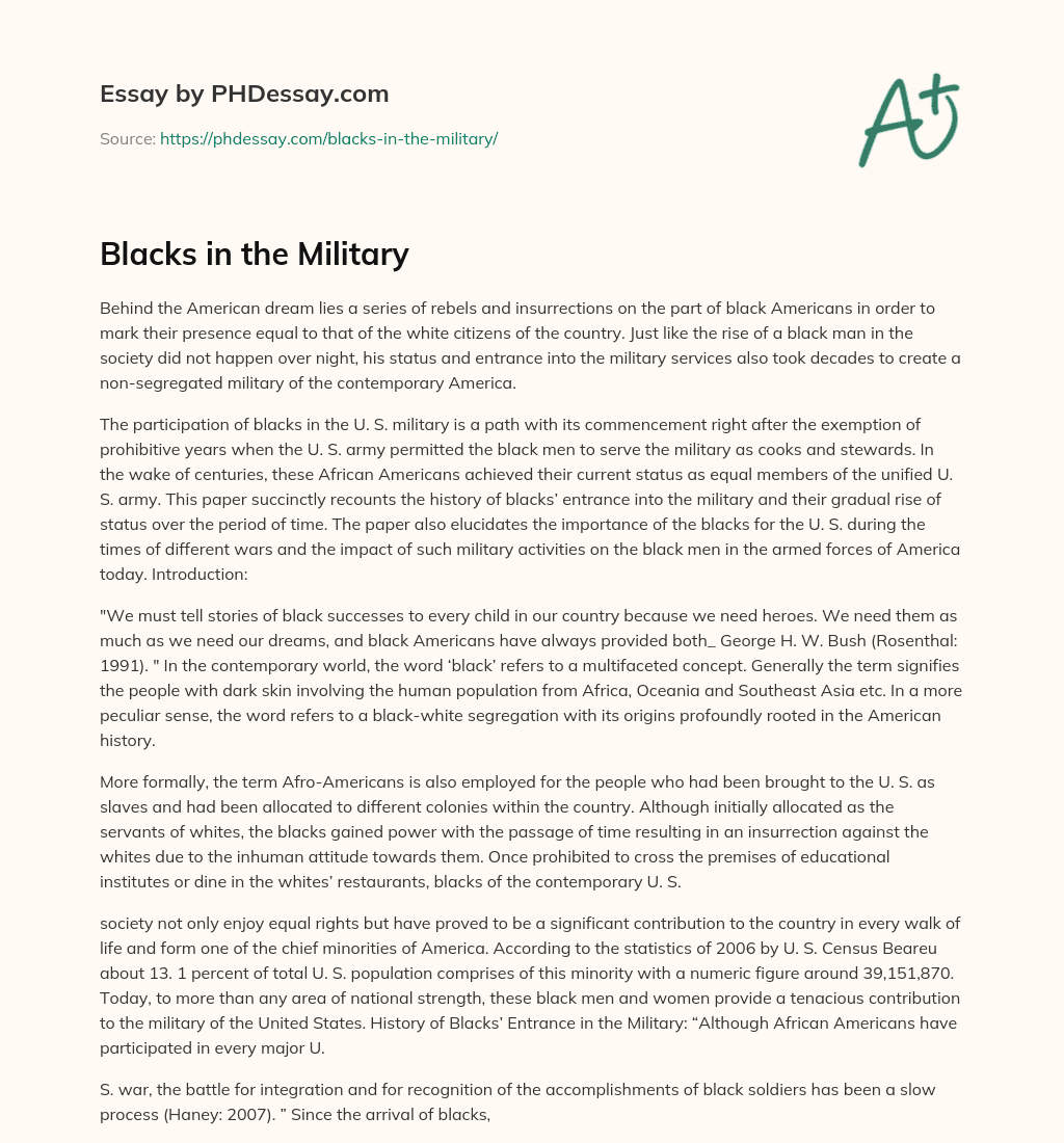 Blacks in the Military essay