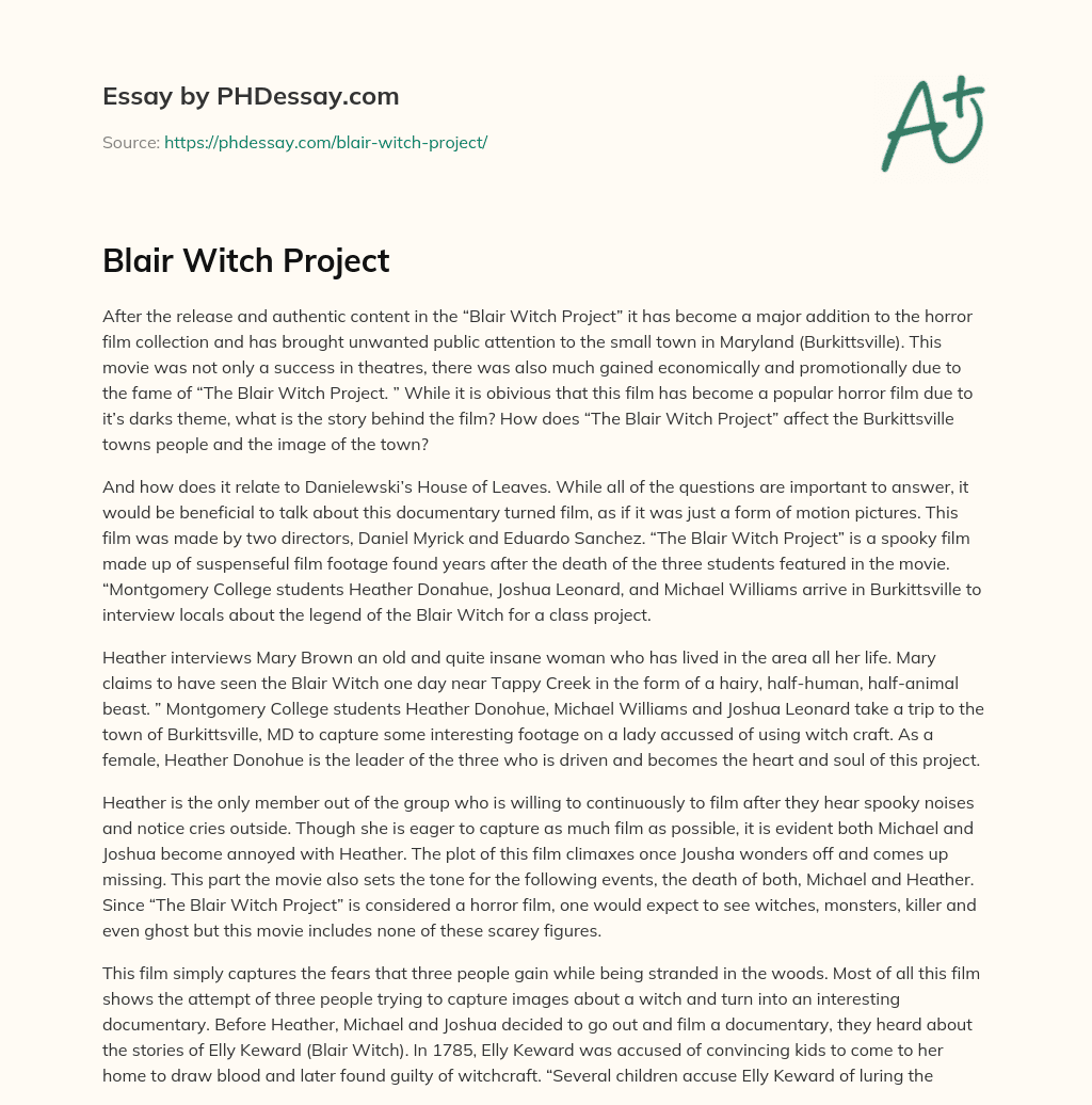 Blair Witch Project essay
