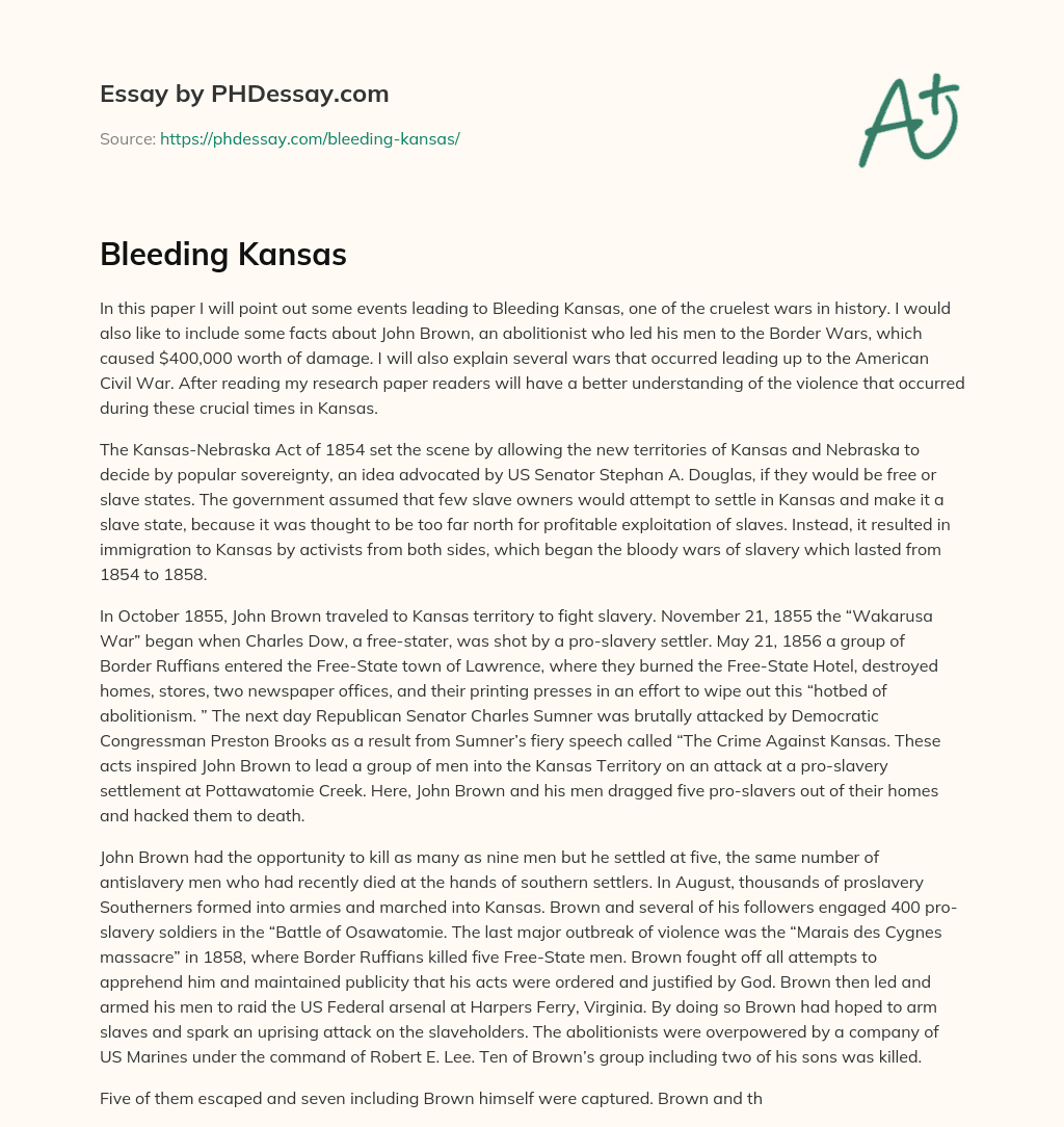 Bleeding Kansas essay