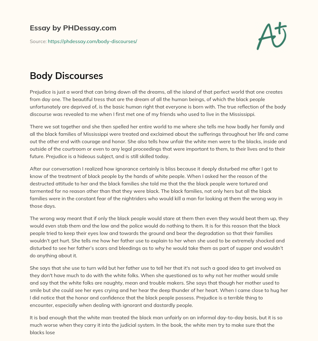 Body Discourses essay
