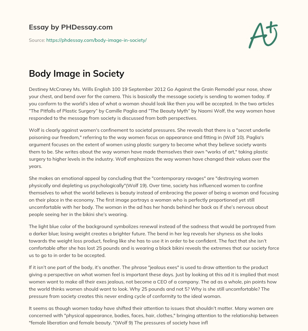 Body Image in Society essay
