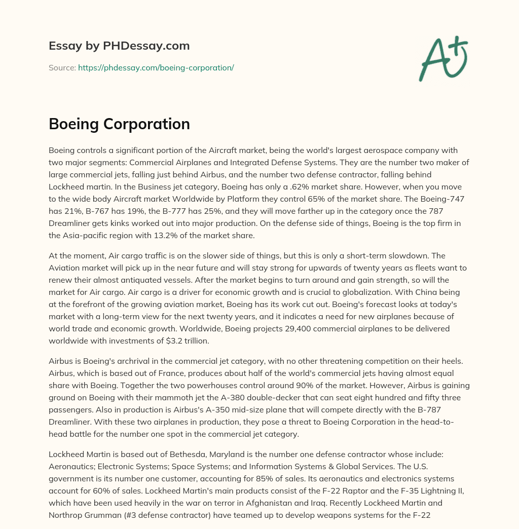 Boeing Corporation essay