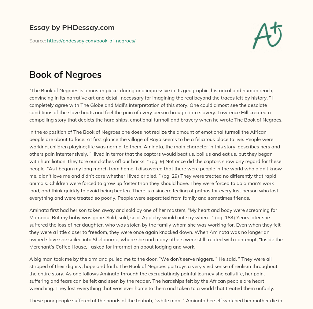 Book of Negroes essay