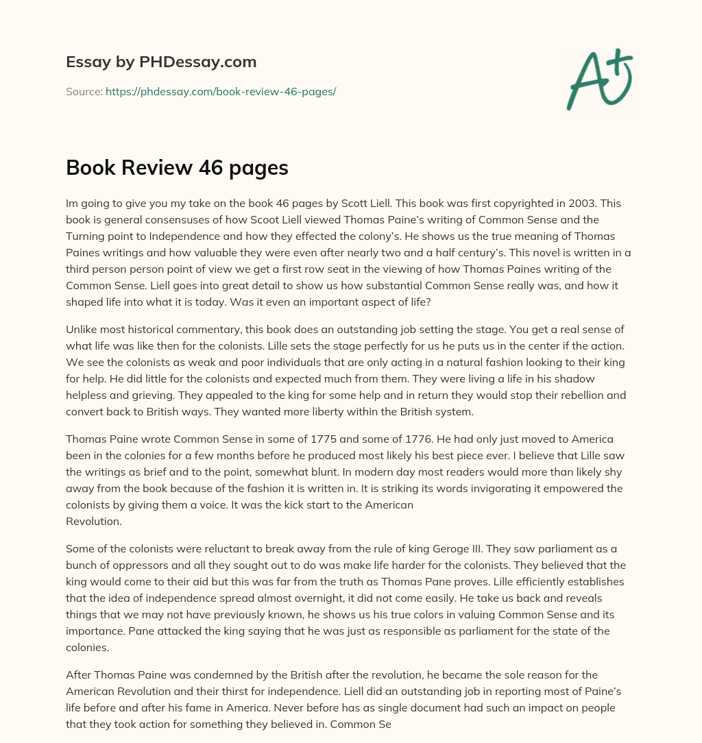 Book Review 46 pages essay