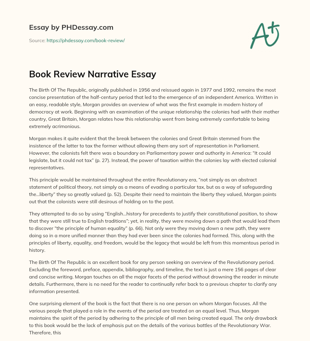 Book Review Narrative Essay essay