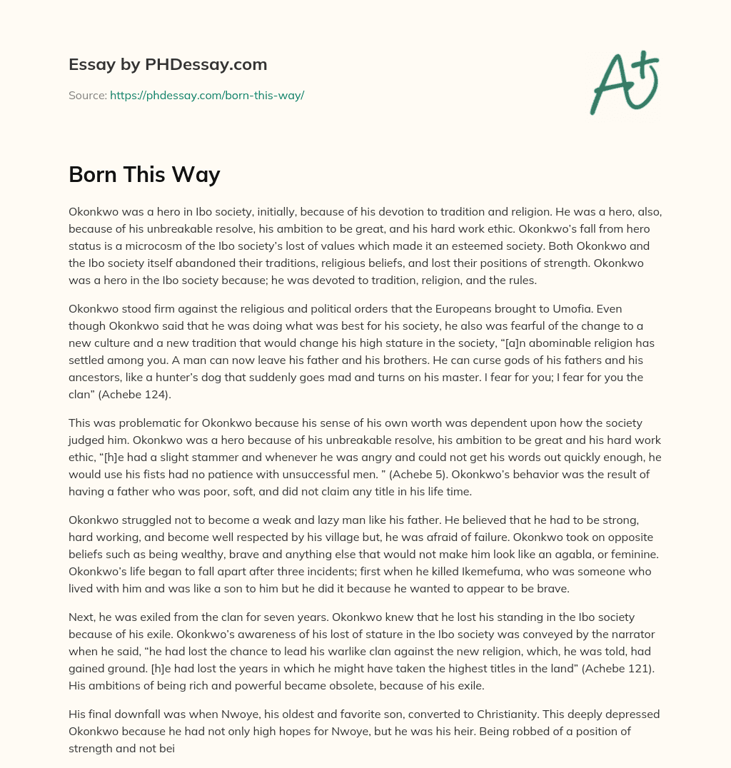 Born This Way essay