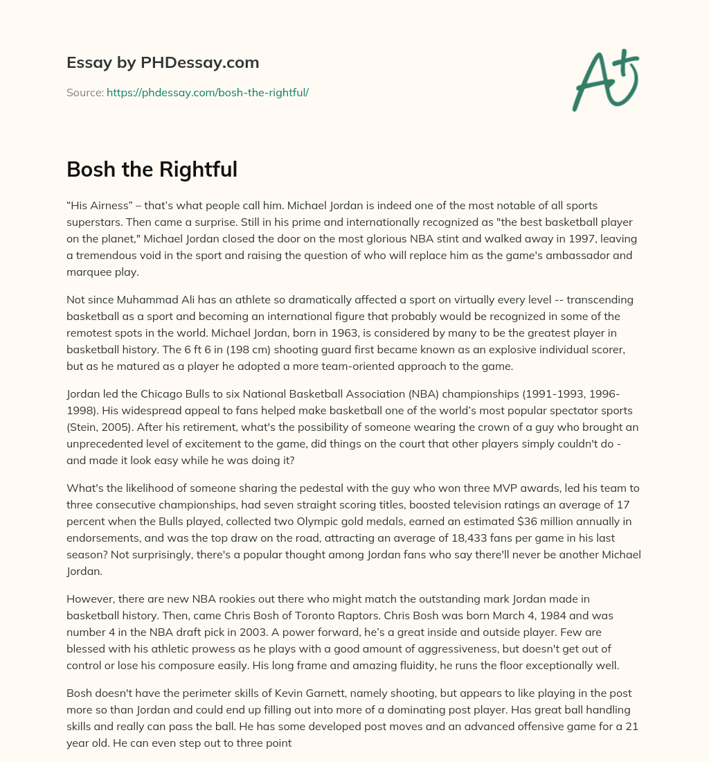Bosh the Rightful essay
