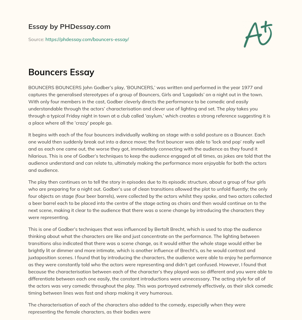 Bouncers Essay essay