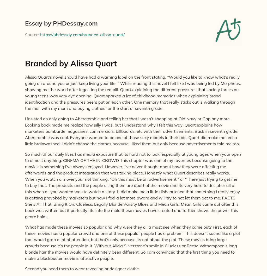 Branded by Alissa Quart essay