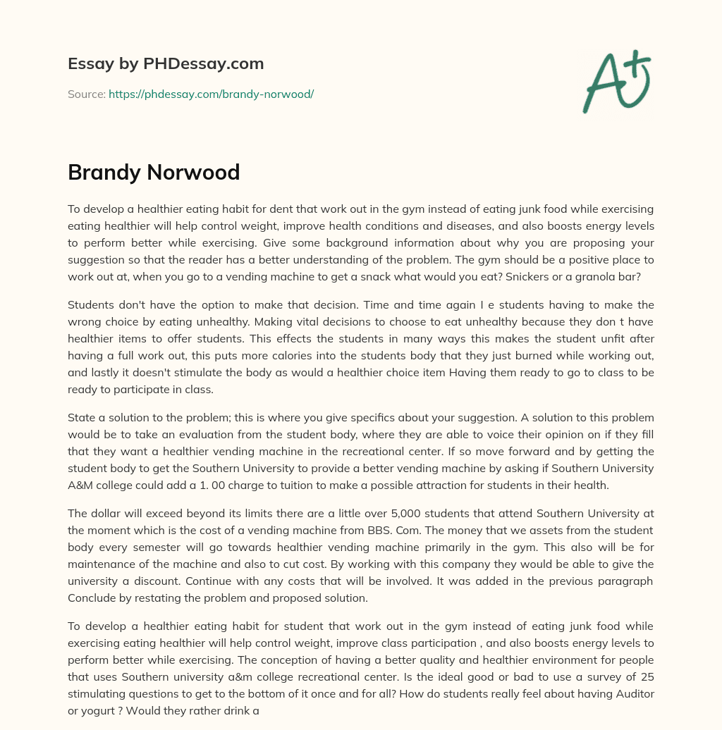 Brandy Norwood essay