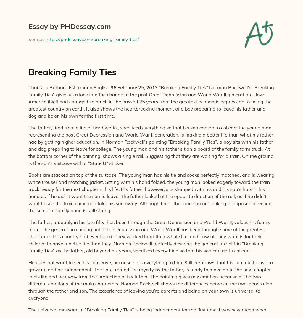 write essay about family ties