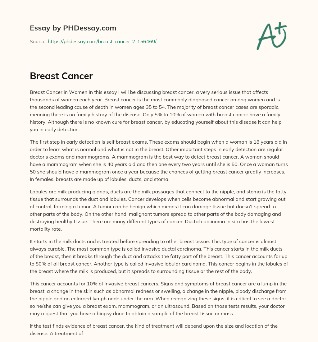 Breast Cancer essay