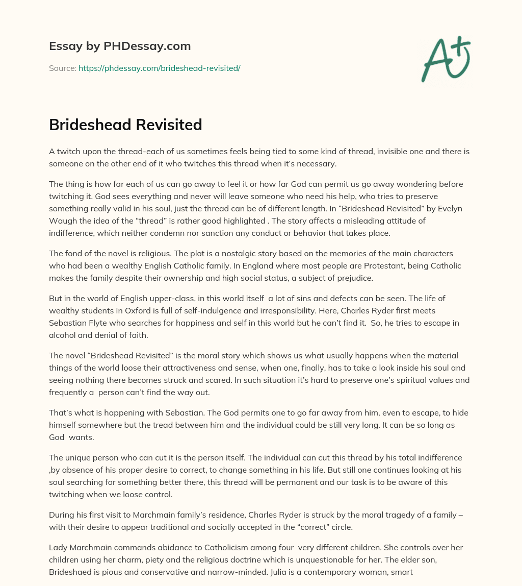 Brideshead Revisited essay
