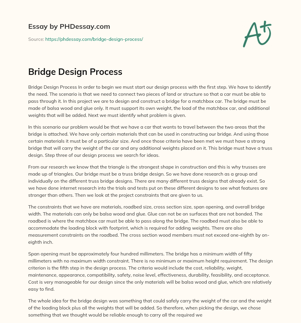 Bridge Design Process