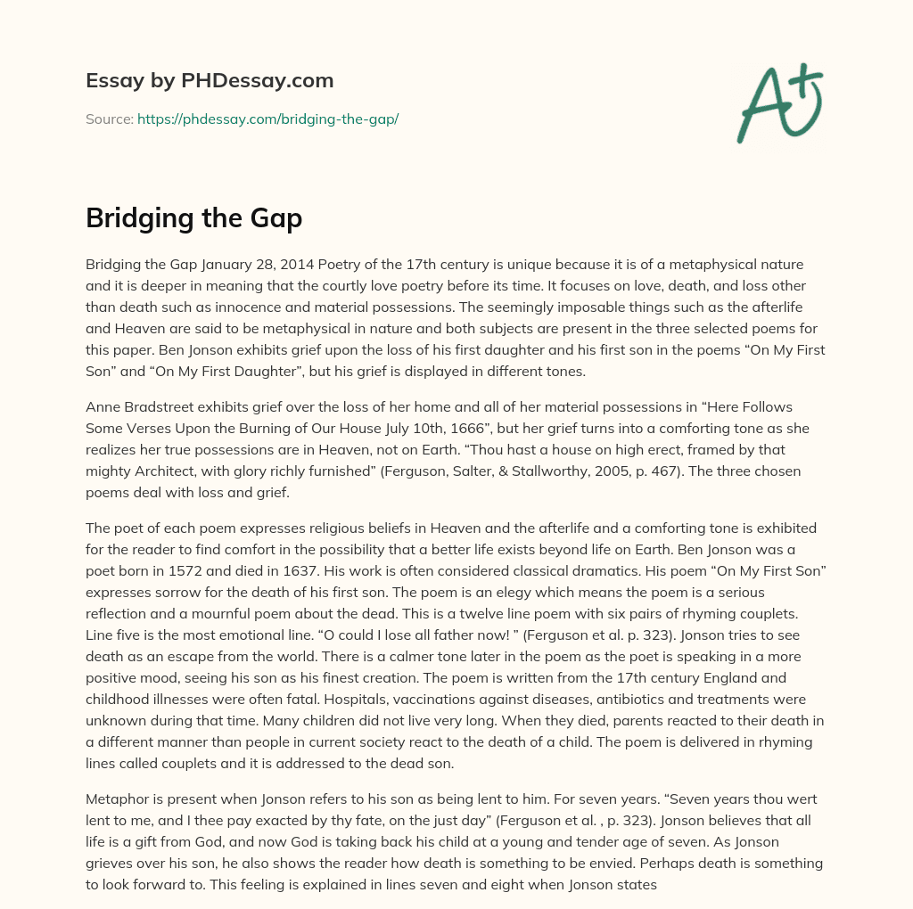 Bridging the Gap essay