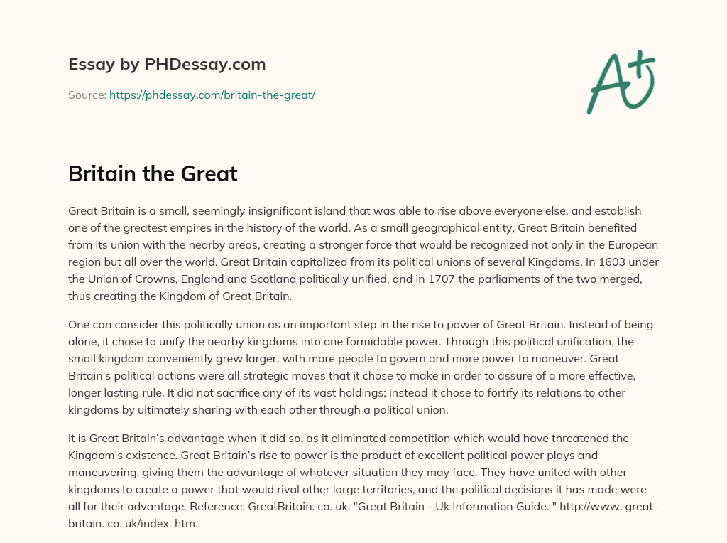 Britain the Great essay