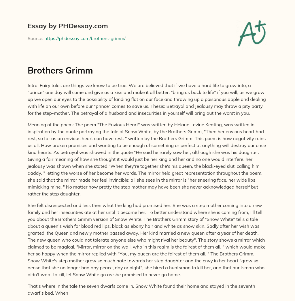 Brothers Grimm essay