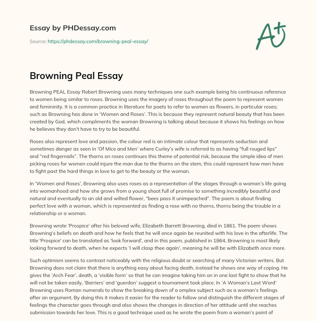 Browning Peal Essay essay
