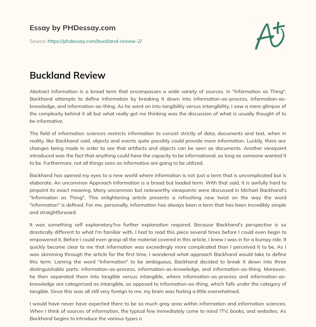 Buckland Review essay