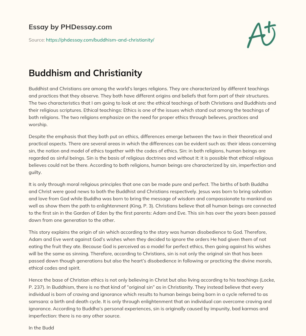 Buddhism and Christianity essay