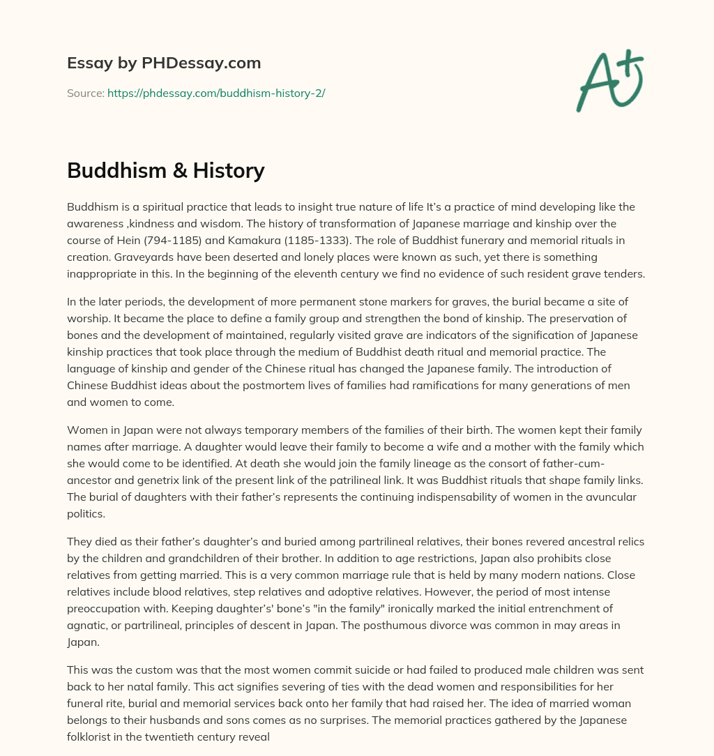 Buddhism & History essay