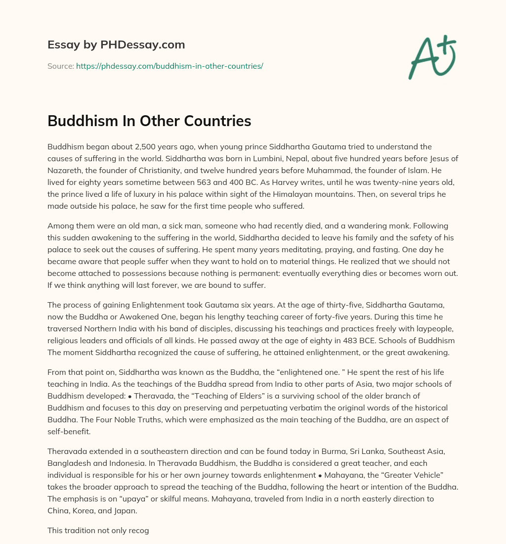 Buddhism In Other Countries essay