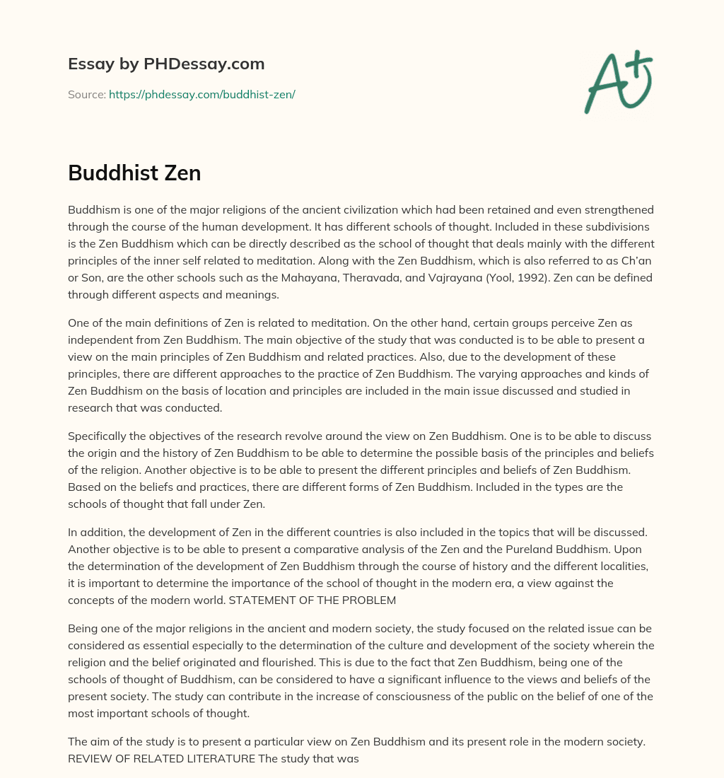 Buddhist Zen essay