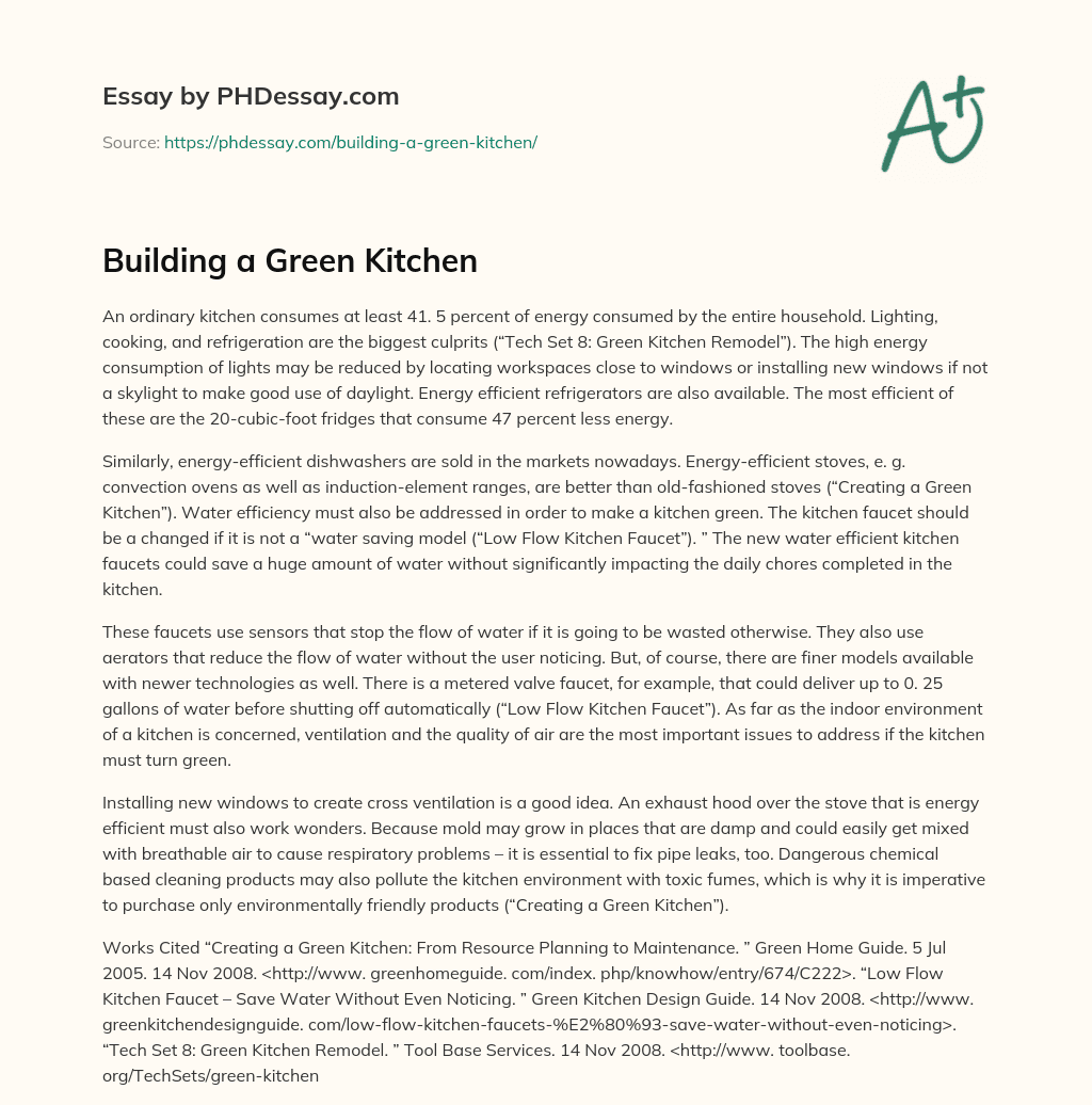 Building a Green Kitchen essay