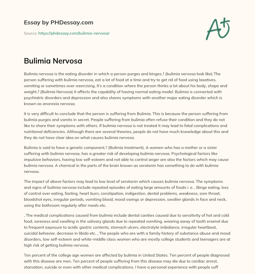 Bulimia Nervosa essay