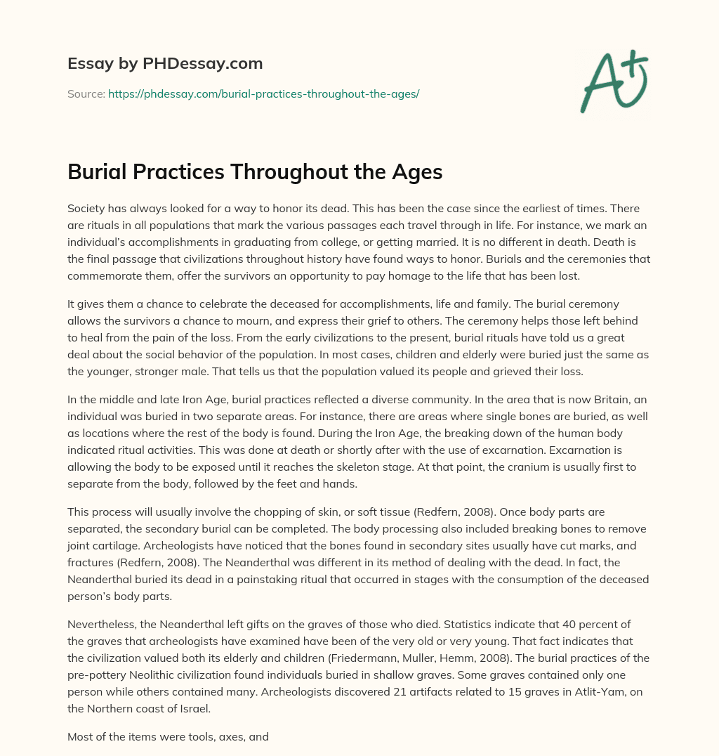 Burial Practices Throughout the Ages essay