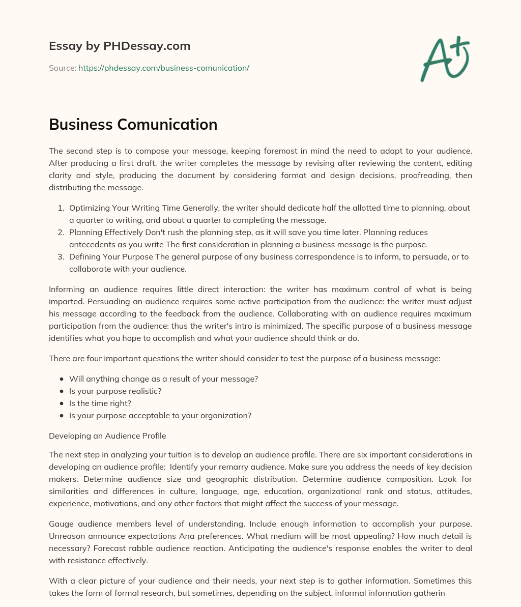 Business Comunication essay