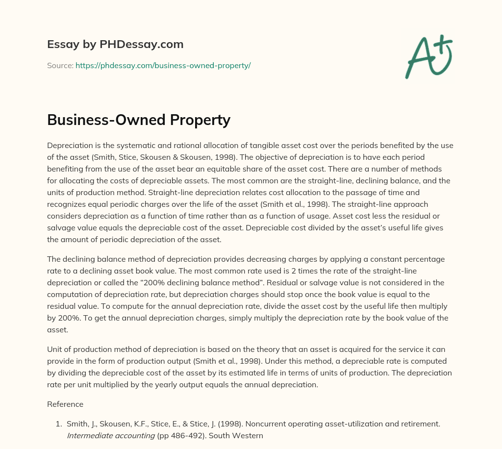 Business-Owned Property essay
