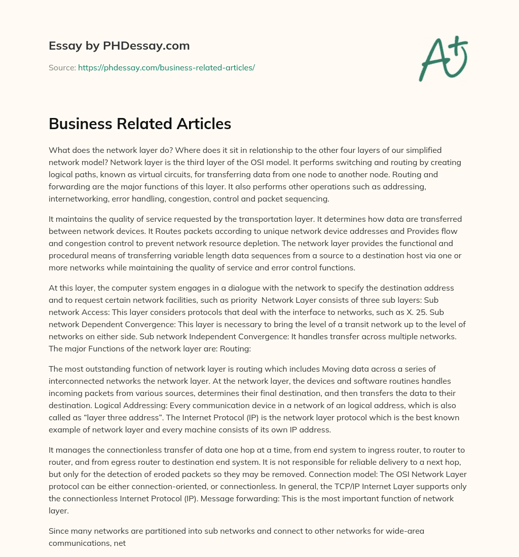 Business Related Articles essay