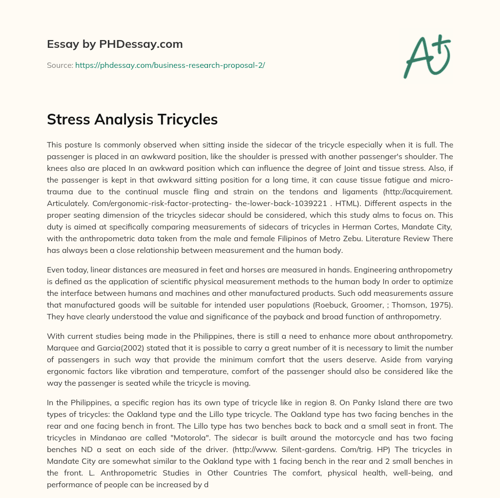 Stress Analysis Tricycles essay