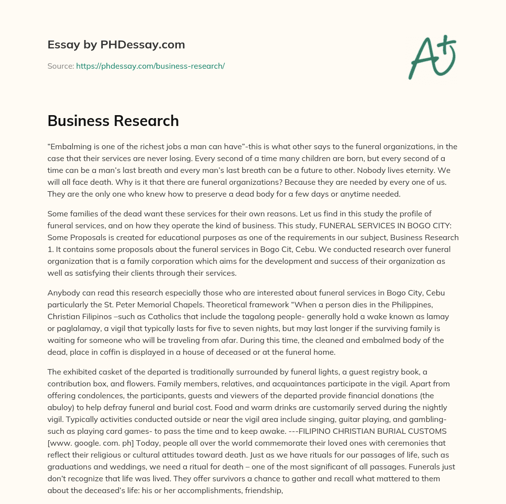 Business Research essay