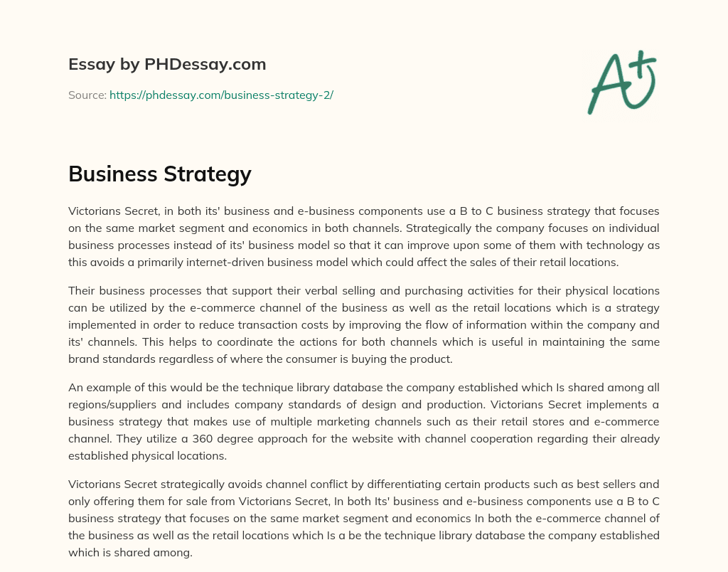 Business Strategy essay