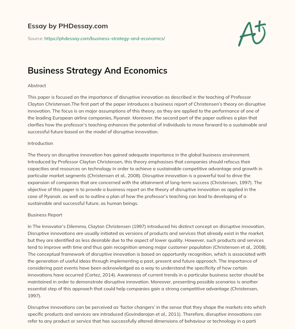 essay on business strategies