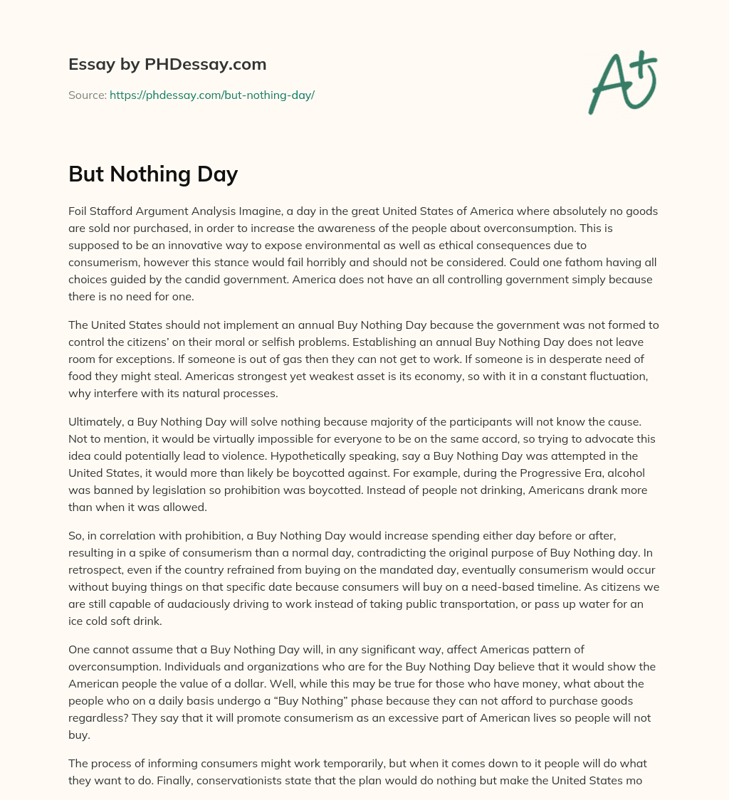But Nothing Day essay