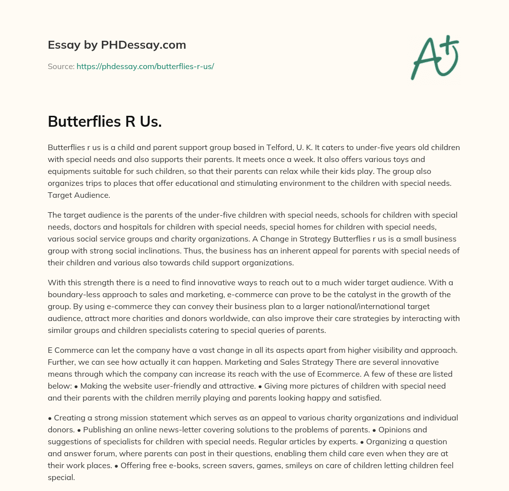 Butterflies R Us. essay