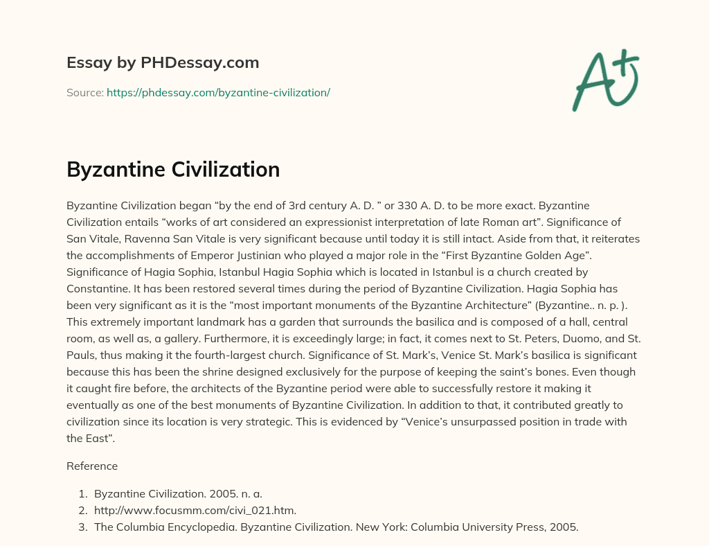 Byzantine Civilization essay