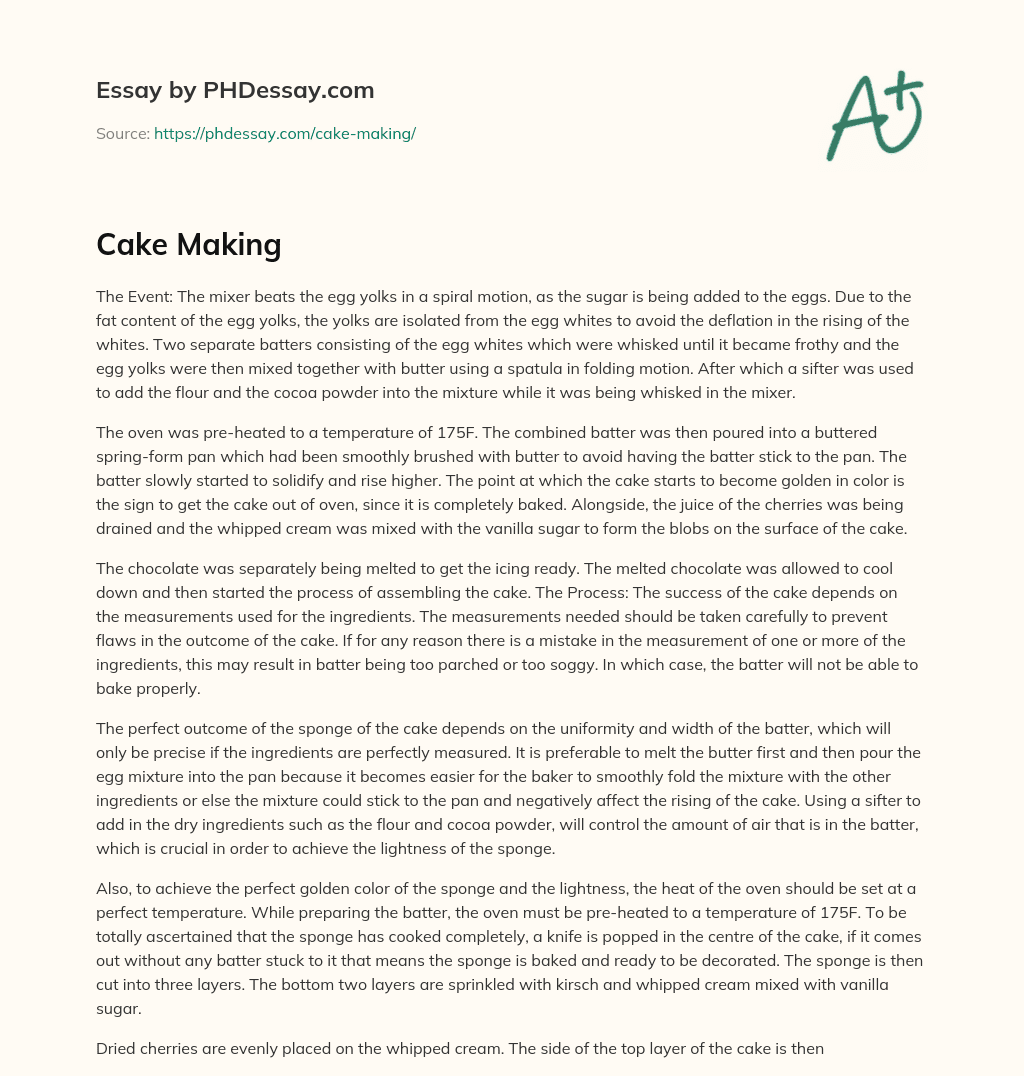 How to Bake a Chocolate Cherry Cake: Tips for a Perfect Outcome essay