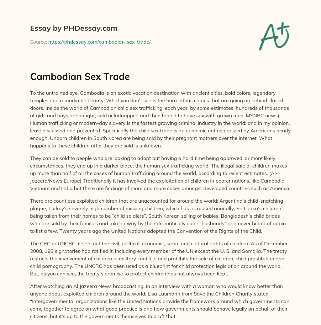 Cambodian Sex Trade essay